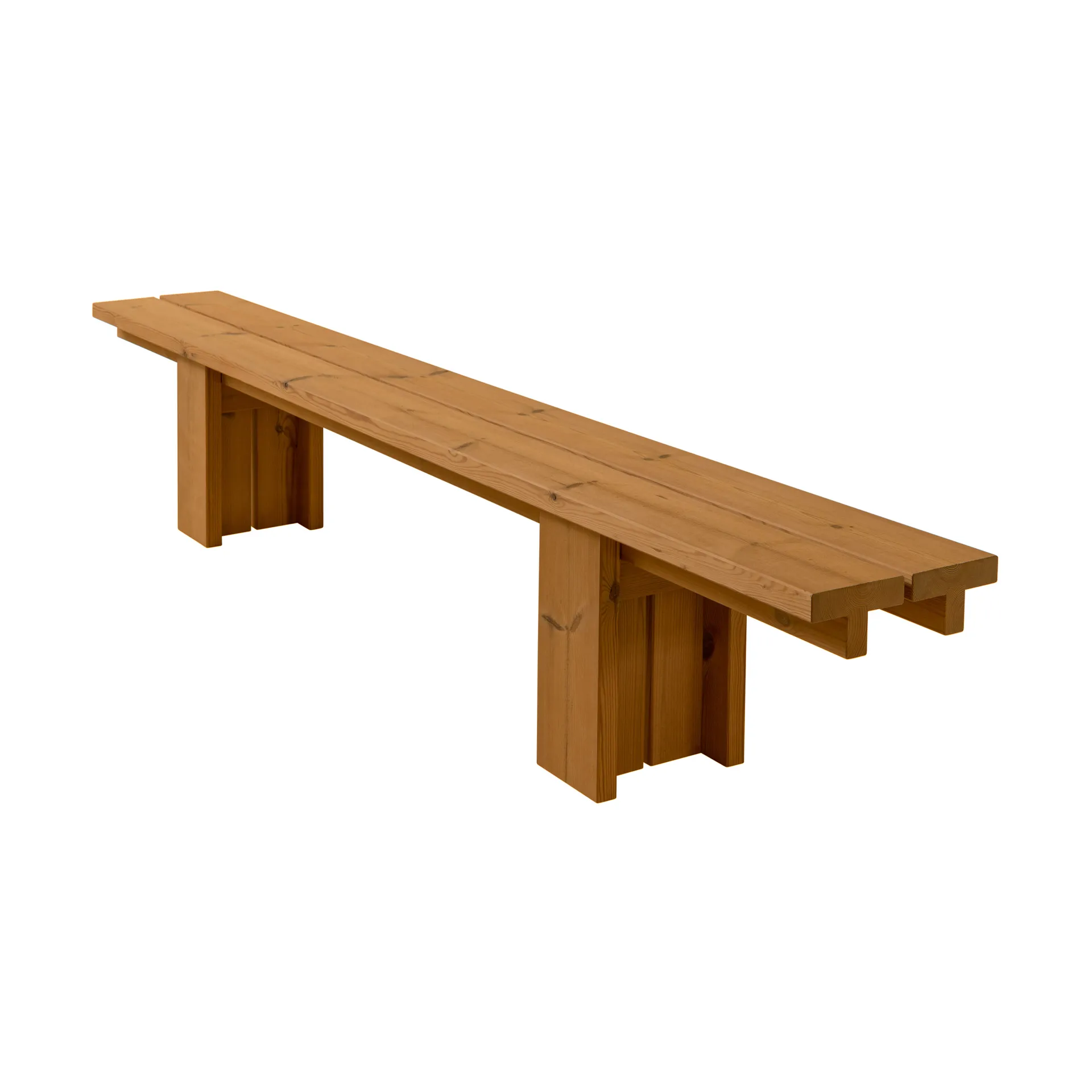013 Osa Outdoor Bench Bank, Wärmebehandeltes Kiefernholz, 270x37x49 cm Vaarnii