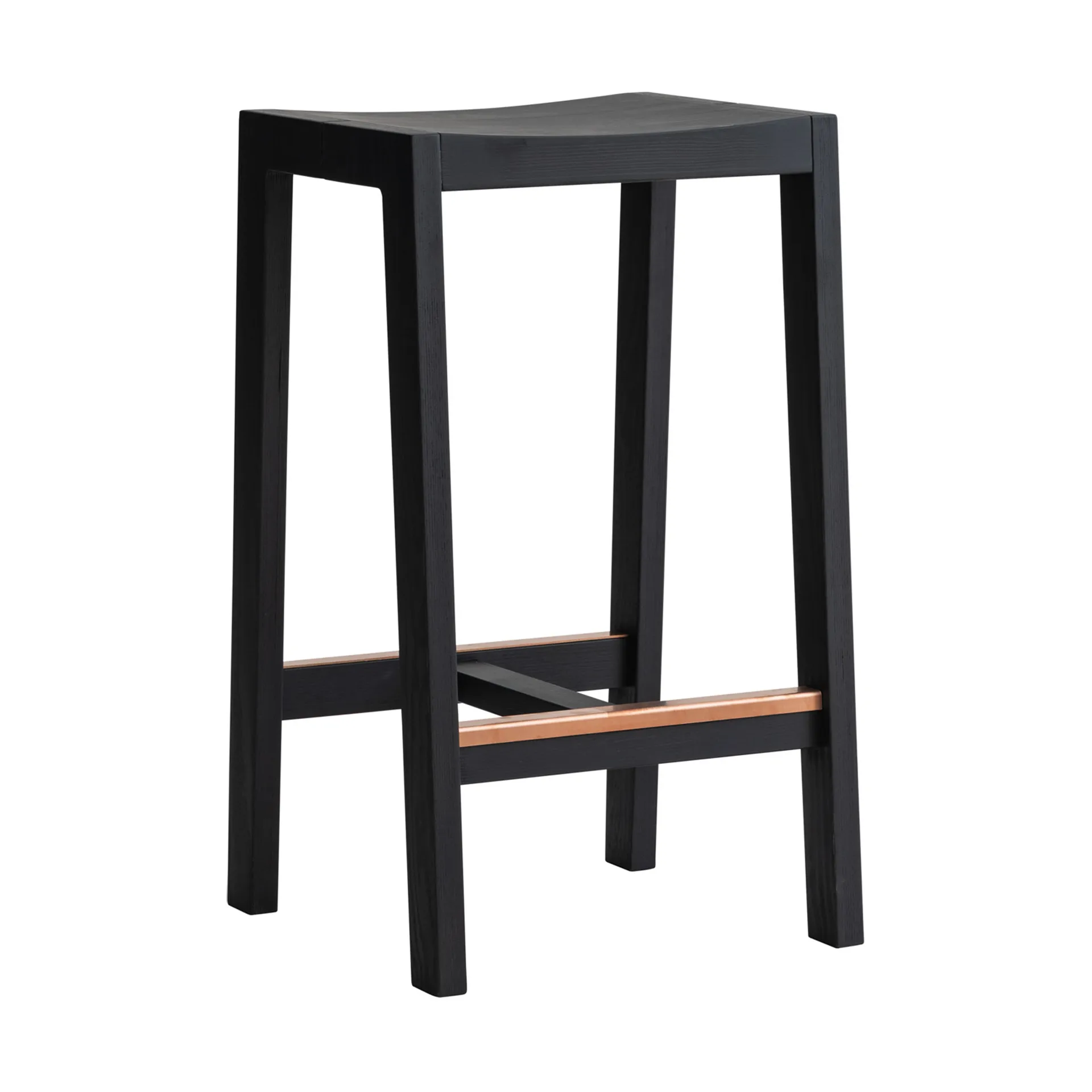 016 Maasto Bar Stool Barhocker, Schwarz gebeizte Kiefer, 65 cm Vaarnii