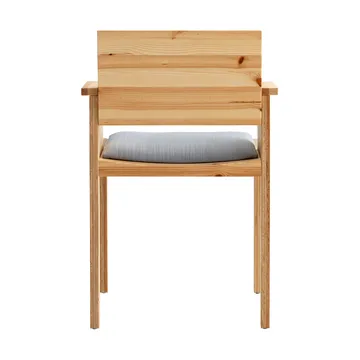 016 Maasto Dining Armchair Armlehnstuhl - Matt geöltes Wachs-Kiefernholz, frontseitig bezogen grau - Vaarnii