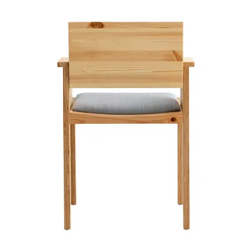 016 Maasto Dining Armchair Armlehnstuhl - Matt geöltes Wachs-Kiefernholz, gepolsterter Sitz grau - Vaarnii