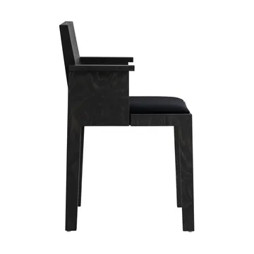 016 Maasto Dining Armchair Armlehnstuhl - Schwarz gebeizte Kiefer, gepolsterter Sitz schwarz - Vaarnii