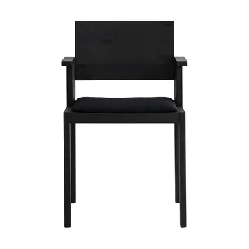 016 Maasto Dining Armchair Armlehnstuhl - Schwarz gebeizte Kiefer, gepolsterter Sitz schwarz - Vaarnii