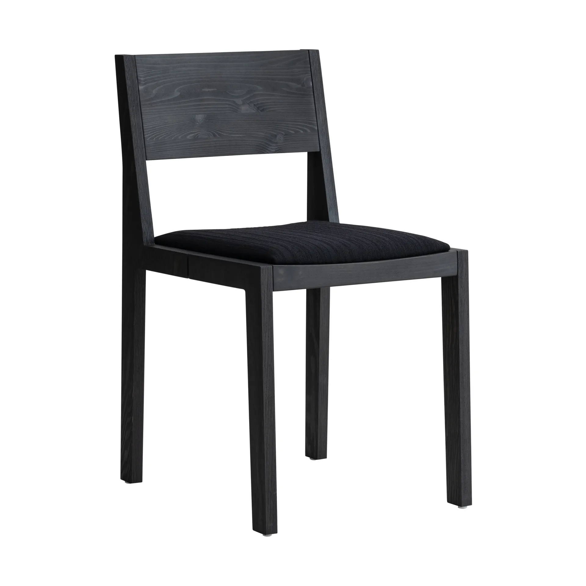 016 Maasto Dining Chair Stuhl, Schwarz gebeizte Kiefer, gepolsterter Sitz schwarz Vaarnii