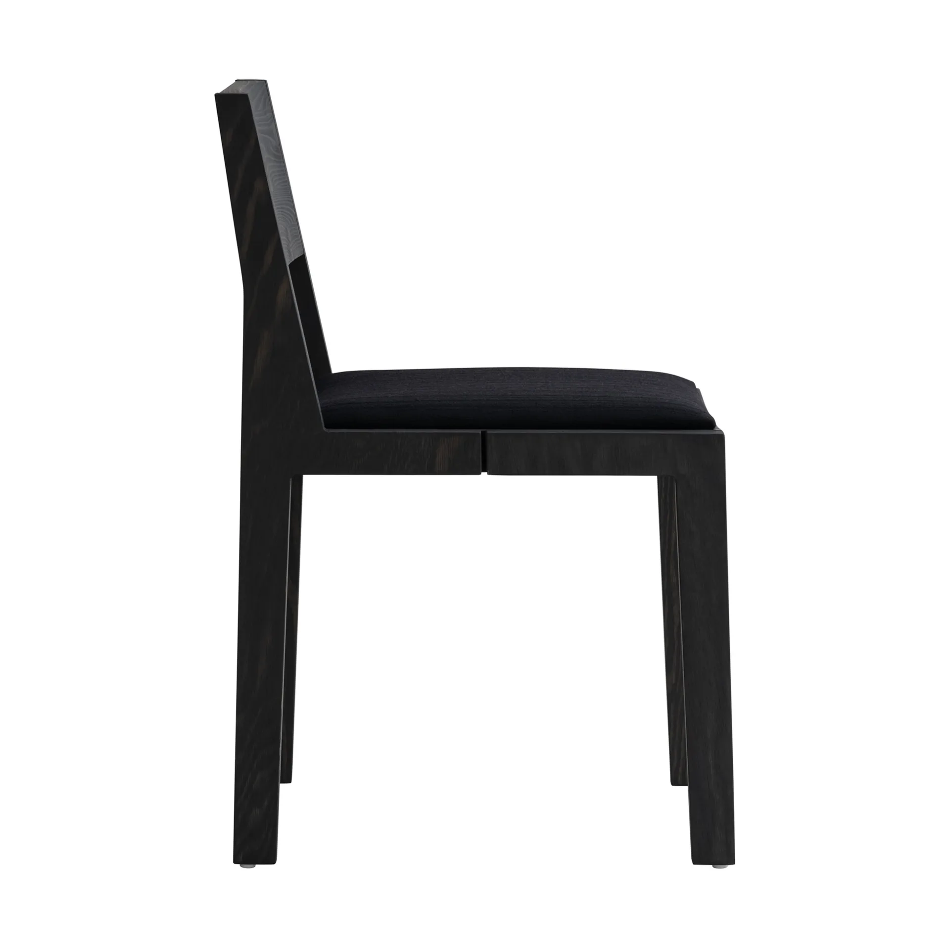 016 Maasto Dining Chair Stuhl, Schwarz gebeizte Kiefer, gepolsterter Sitz schwarz Vaarnii