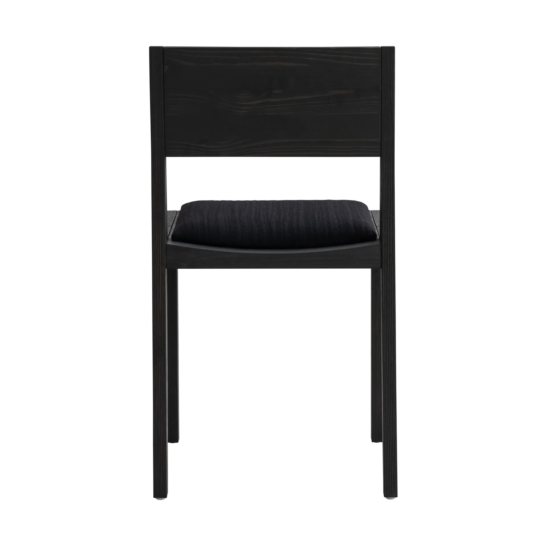 016 Maasto Dining Chair Stuhl, Schwarz gebeizte Kiefer, gepolsterter Sitz schwarz Vaarnii