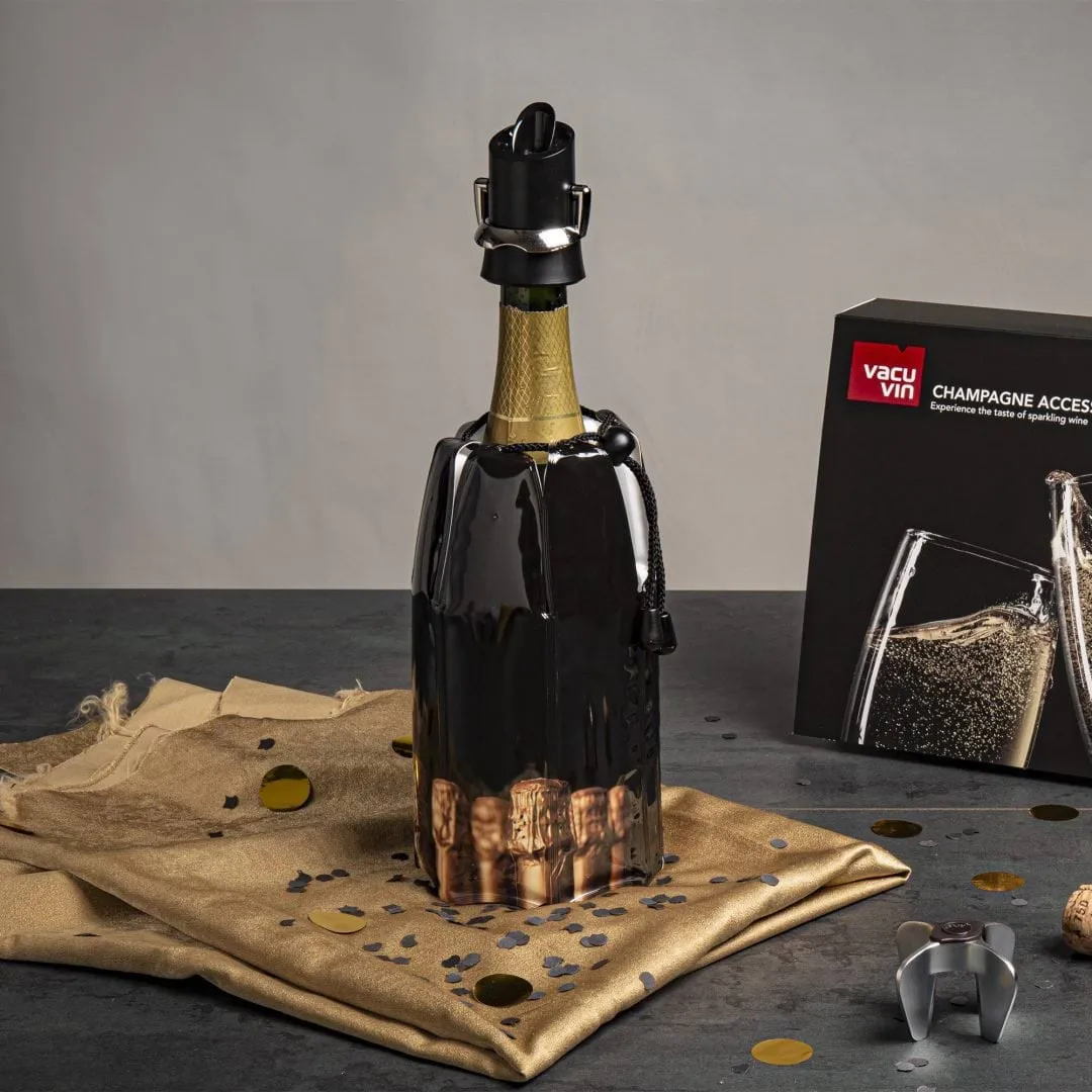 Vacuvin Champagnerverschluss und -ausgießer, Schwarz Vacuvin