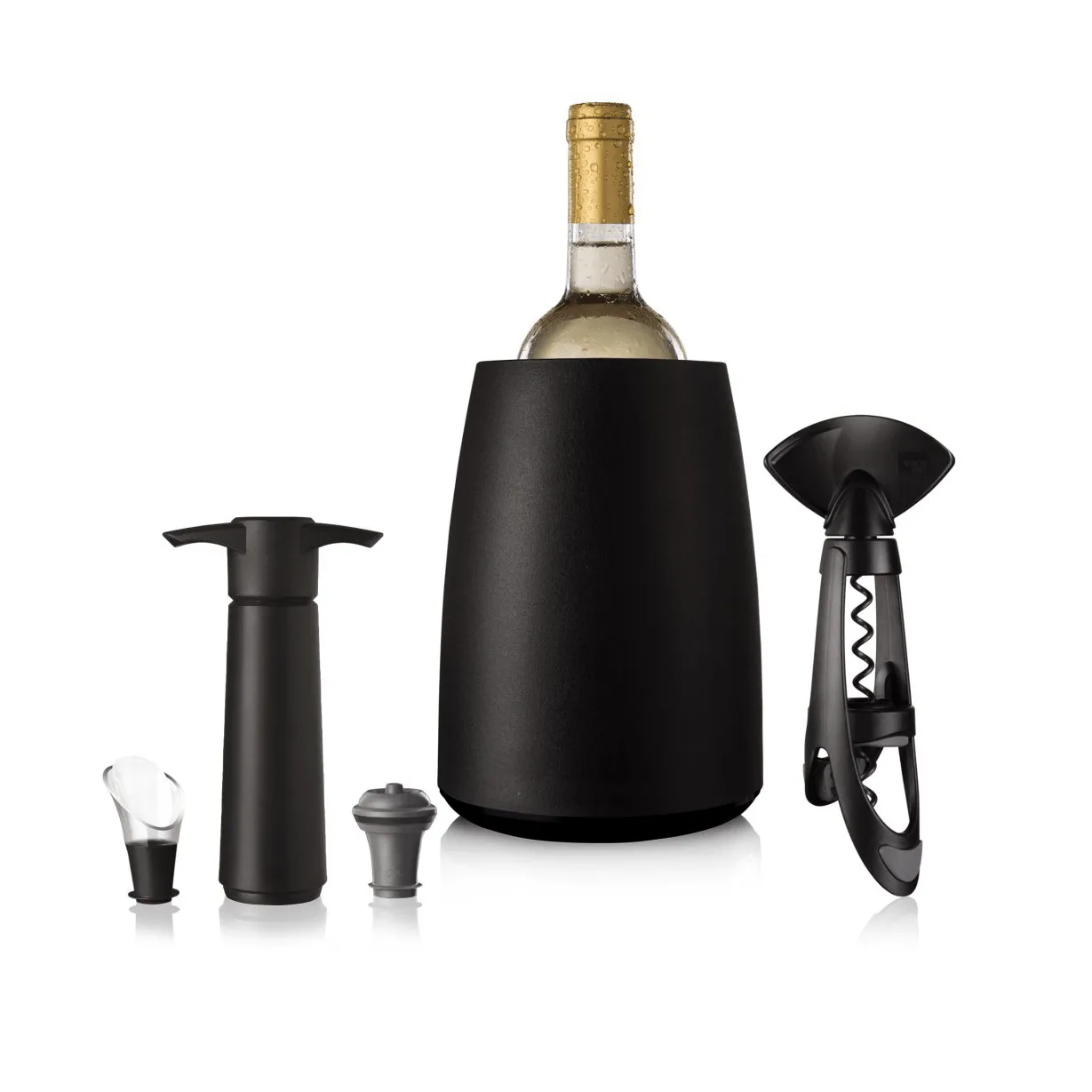 Vacuvin Elegant Plus Weinset, Schwarz, 5-teilig Vacuvin