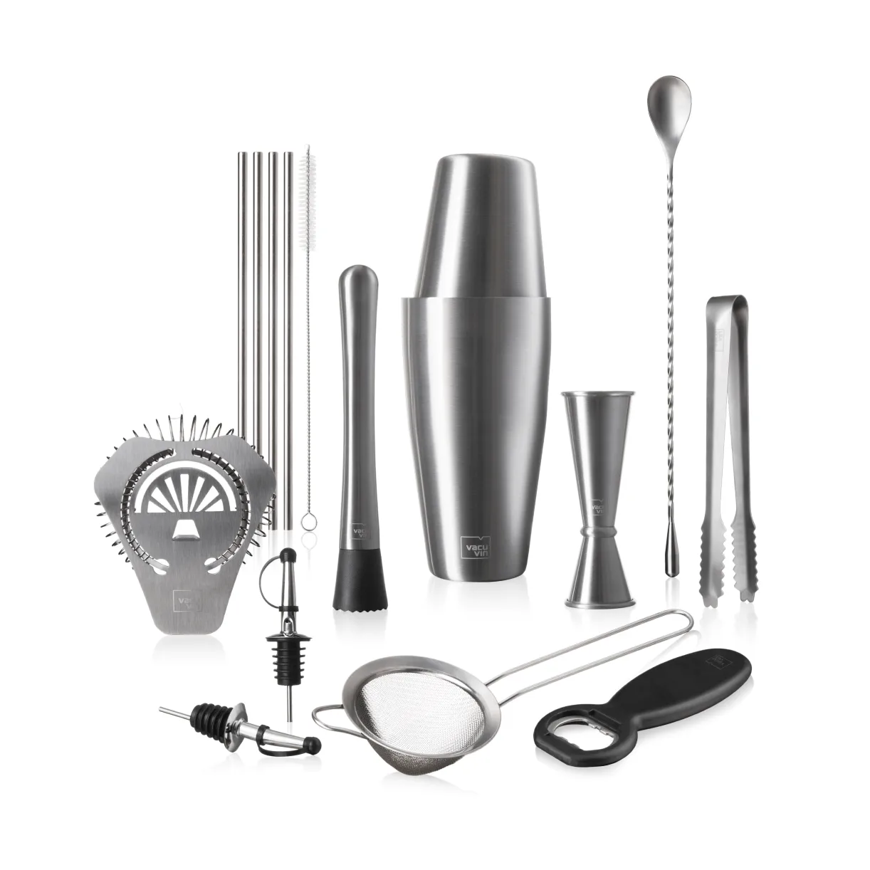 Vacuvin Mixologist Bar In a Box Cocktailset, Edelstahl, 14-teiliig Vacuvin