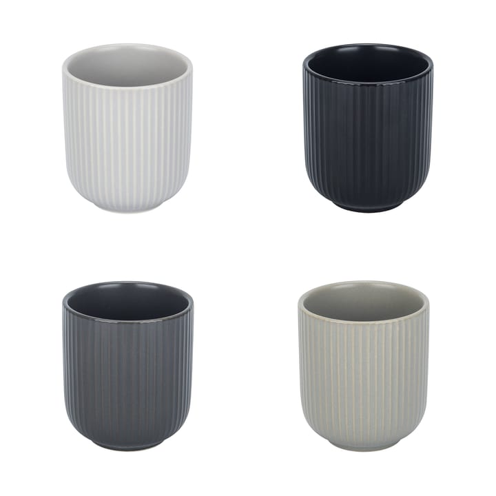 Duga Tasse 20 cl 4er Pack, Weiß, sandgrau, antracit, schwarz Vargen & Thor