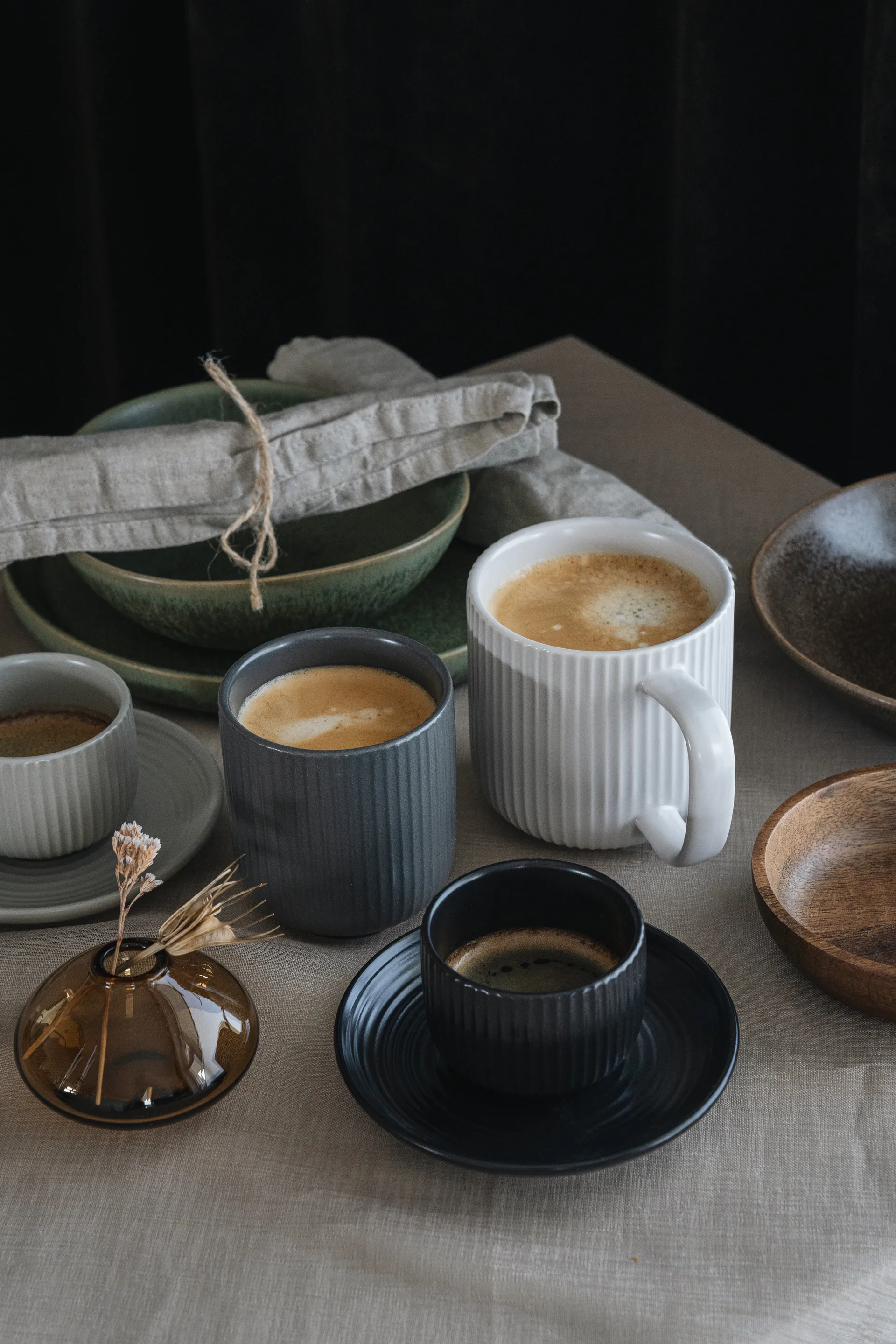 Duga Tasse 20 cl 4er Pack, Weiß, sandgrau, antracit, schwarz Vargen & Thor