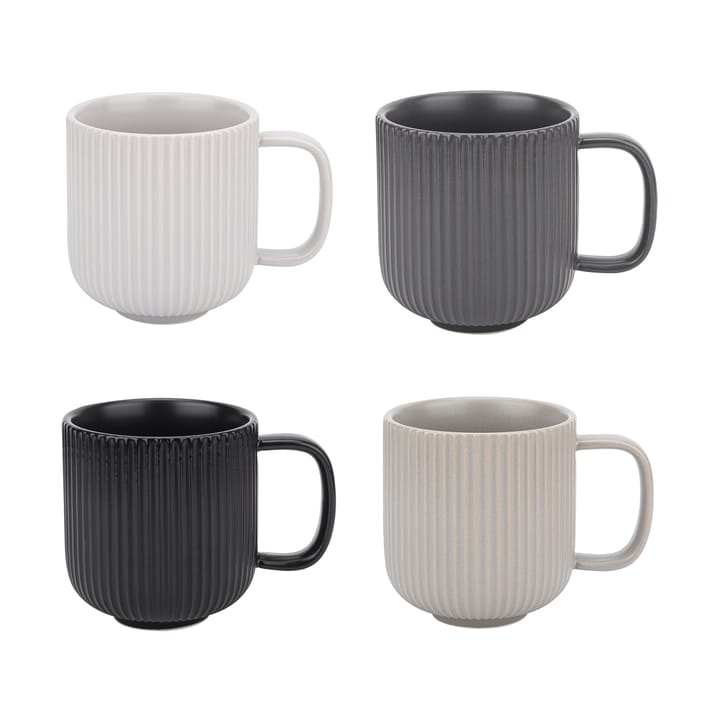 Duga XL Tasse 35 cl 4er Pack, Weiß, sandgrau, antracit, schwarz Vargen & Thor