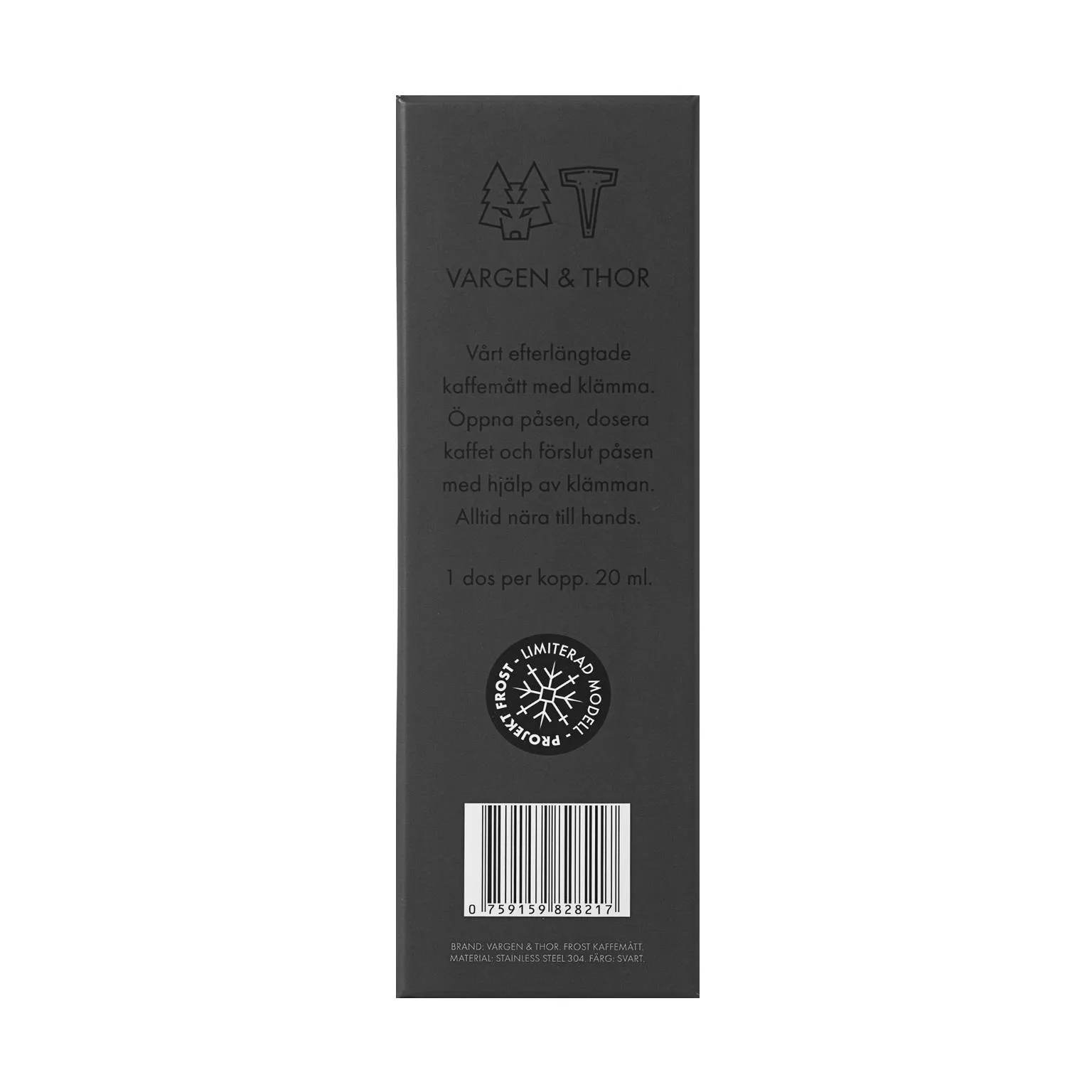 Frost Kaffeelot mit Klemme, Schwarz, 20 ml Vargen & Thor