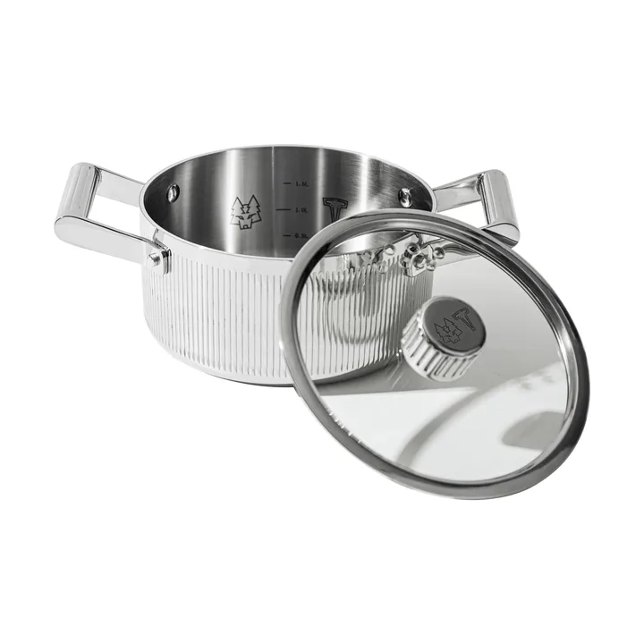 Glima Topf - Edelstahl, Glasdeckel, 2 l - Vargen & Thor