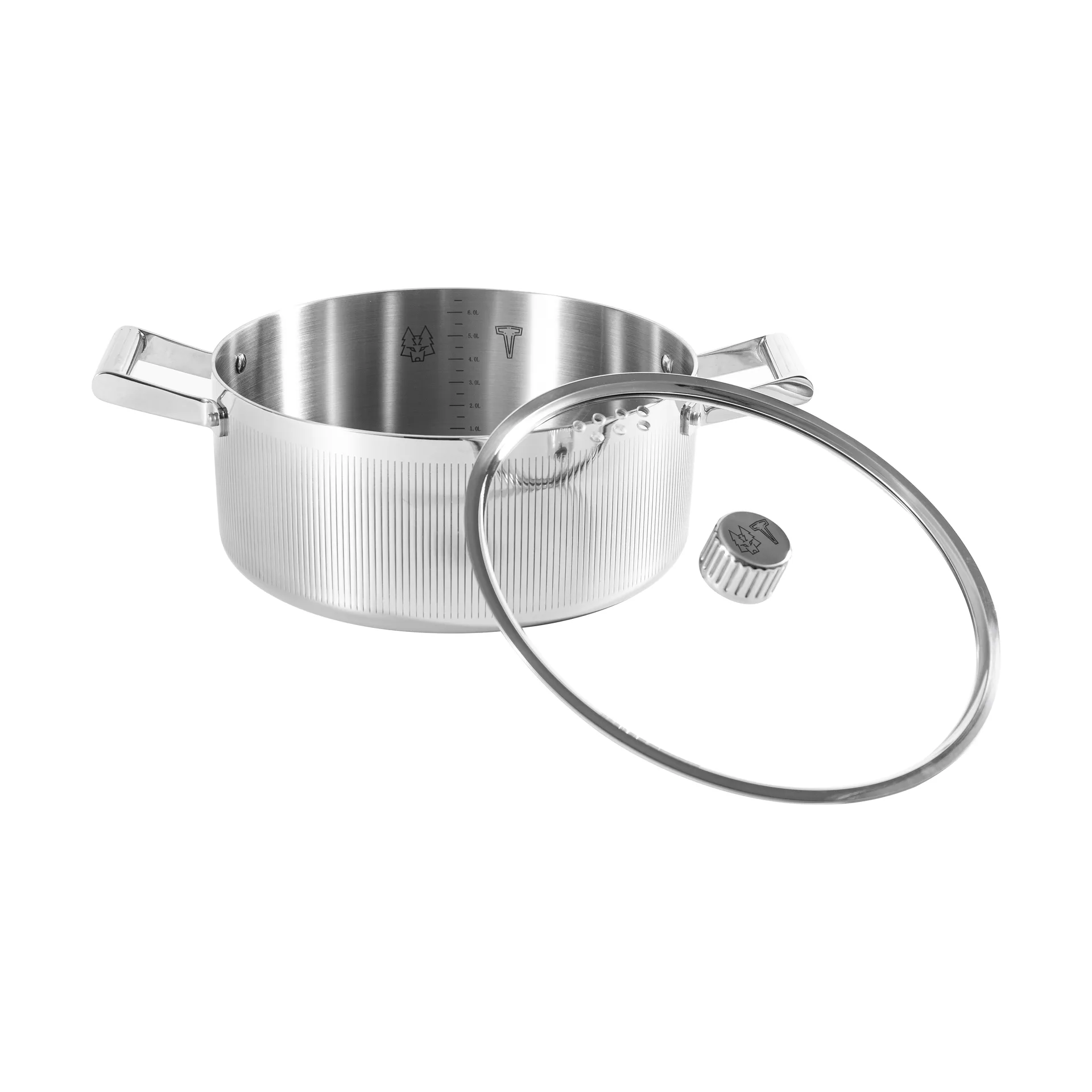 Glima Topf, Edelstahl, Glasdeckel, 7 l Vargen & Thor