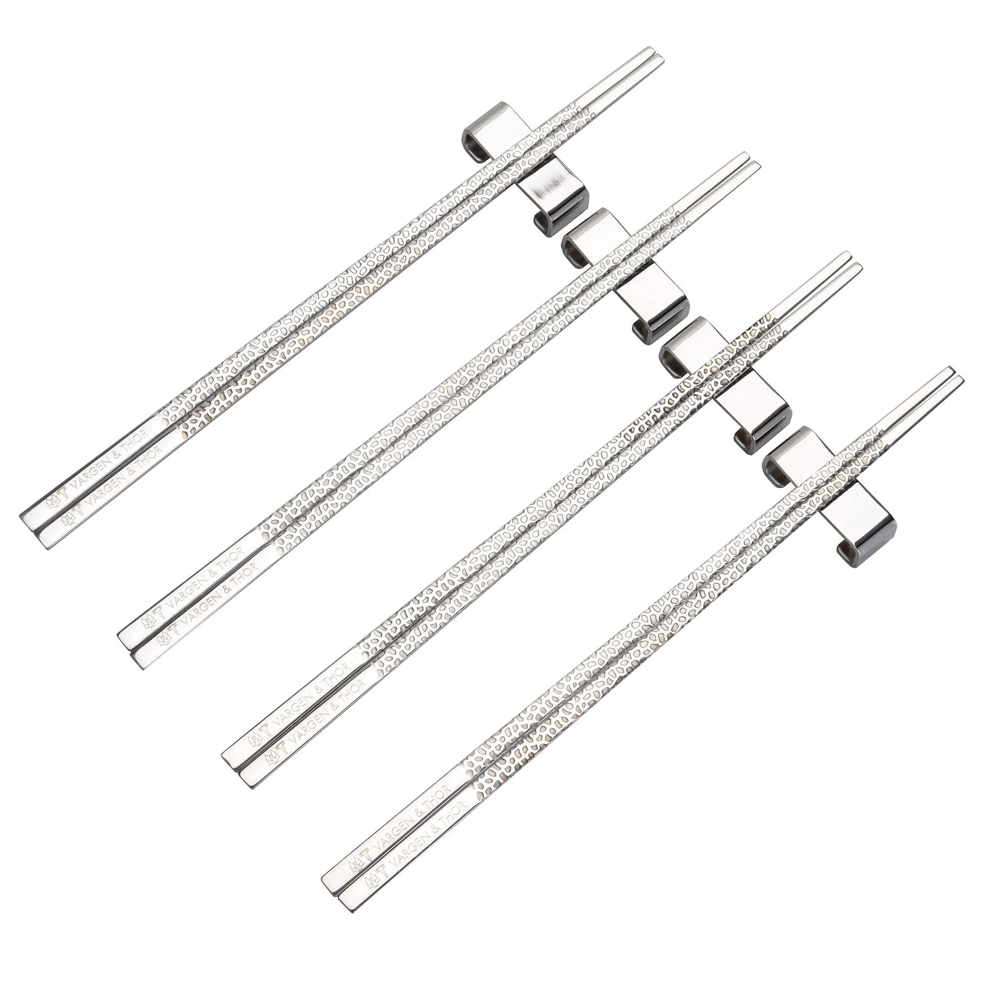 Kito Chopsticks Essstäbchen 4er Pack, Silver Vargen & Thor