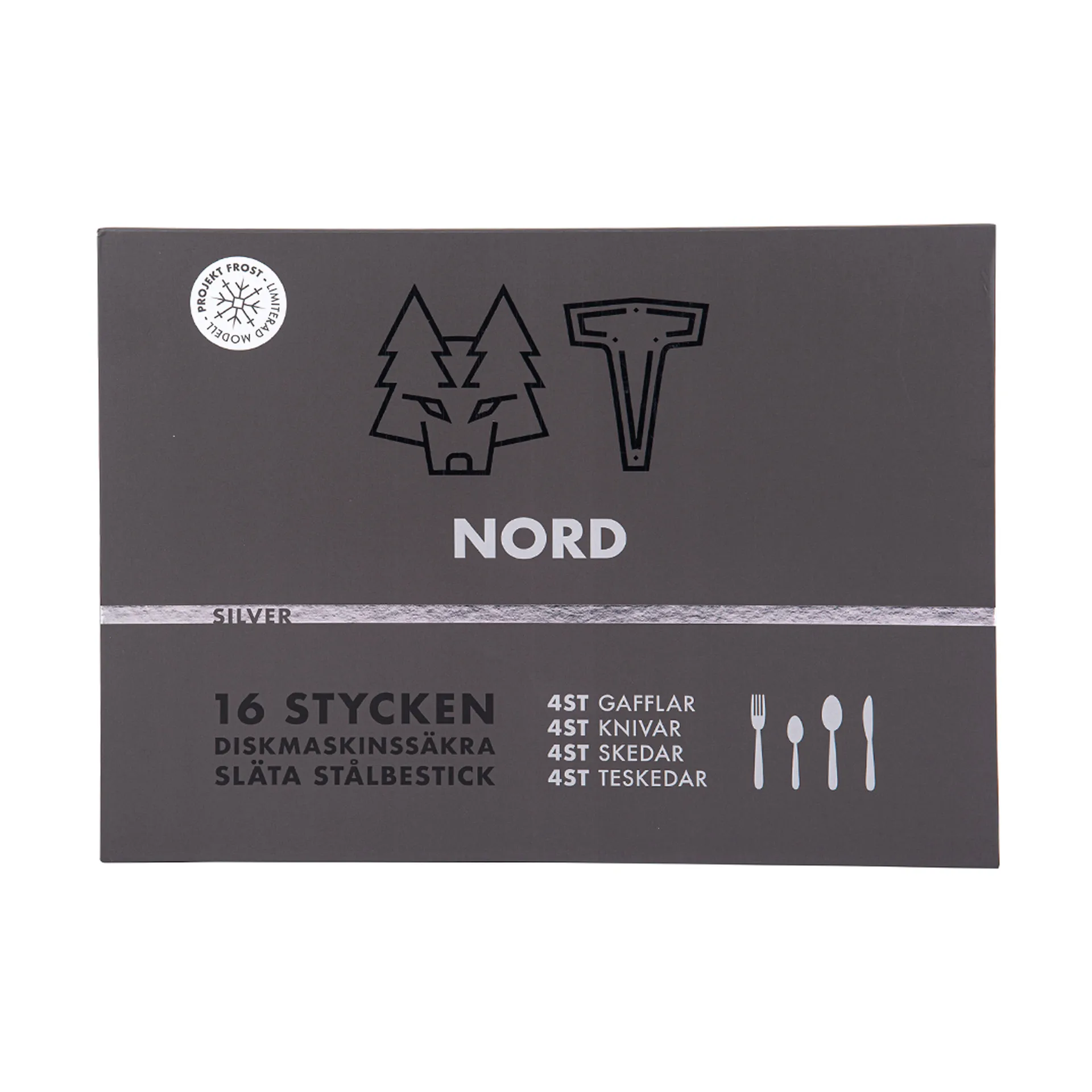 Nord Besteckset 16 Teile, Silber poliert Vargen & Thor