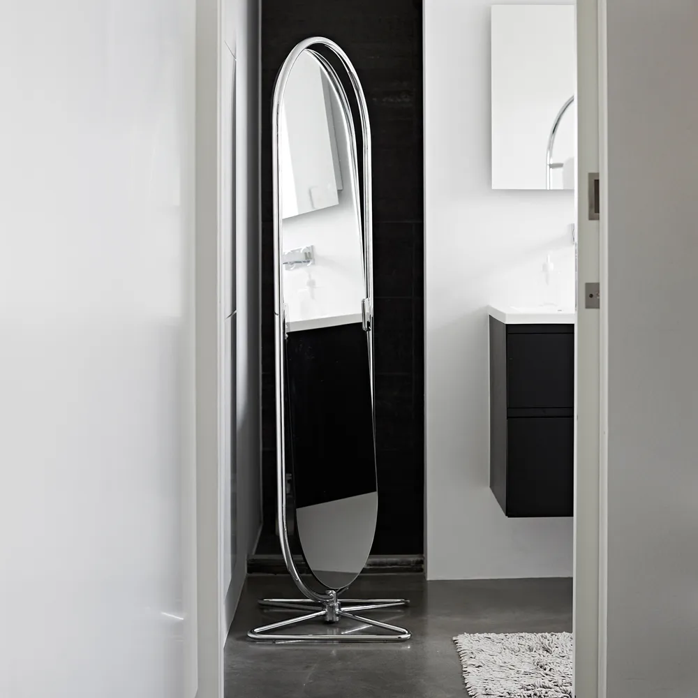 Panton System 123 Standspiegel, Chrom Verpan
