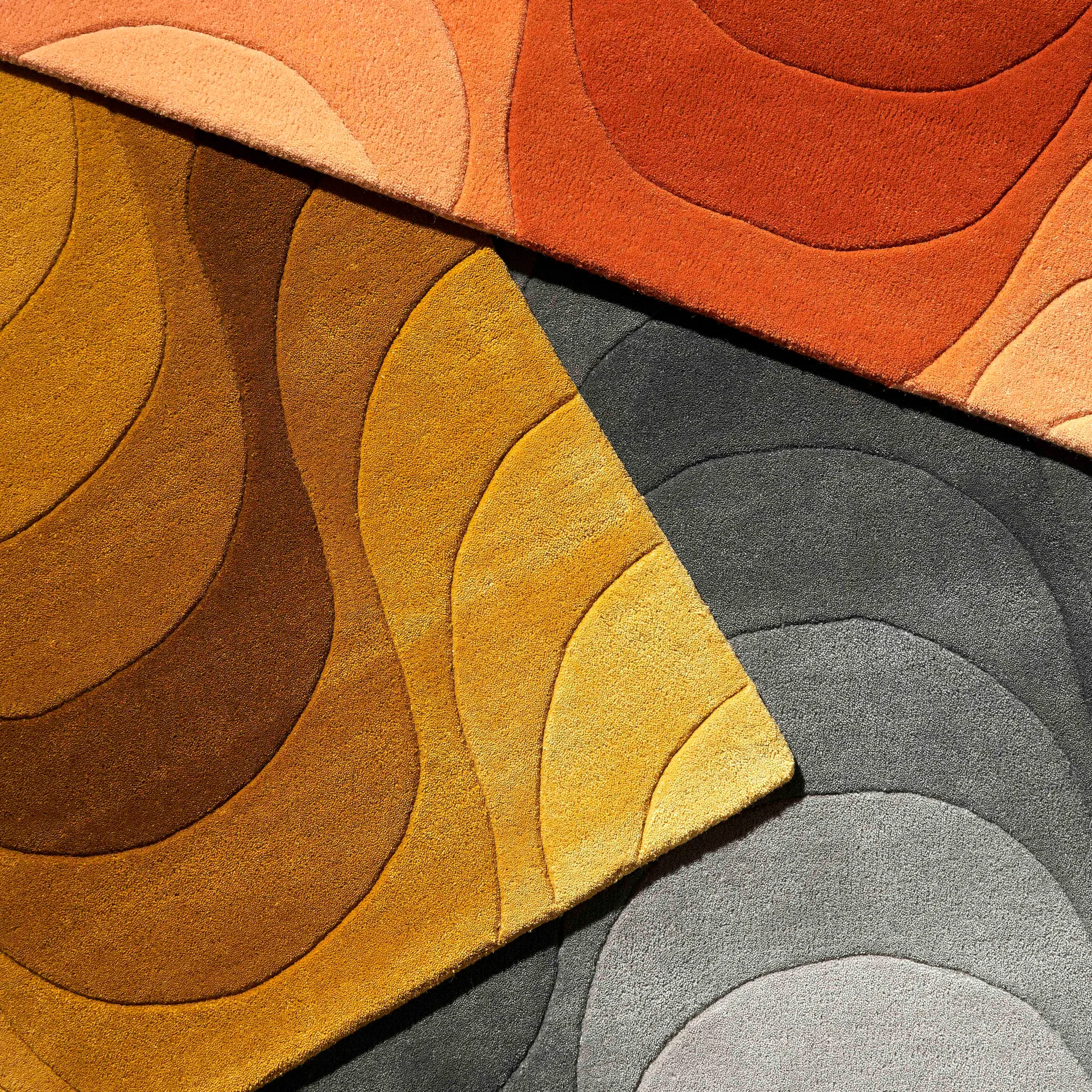 Wave Teppich 170 x 240cm, Gelb Verpan
