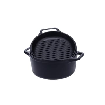 Combo Cooker Gusseisen-Topf-Pfannen-Set 2 Teile - Schwarz - Victoria