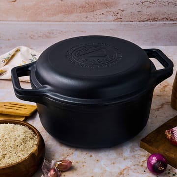 Combo Cooker Gusseisen-Topf-Pfannen-Set 2 Teile - Schwarz - Victoria
