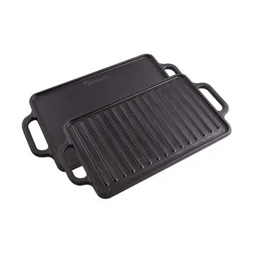 Grillteller Gusseisen wendbar 21x33 cm - Schwarz - Victoria