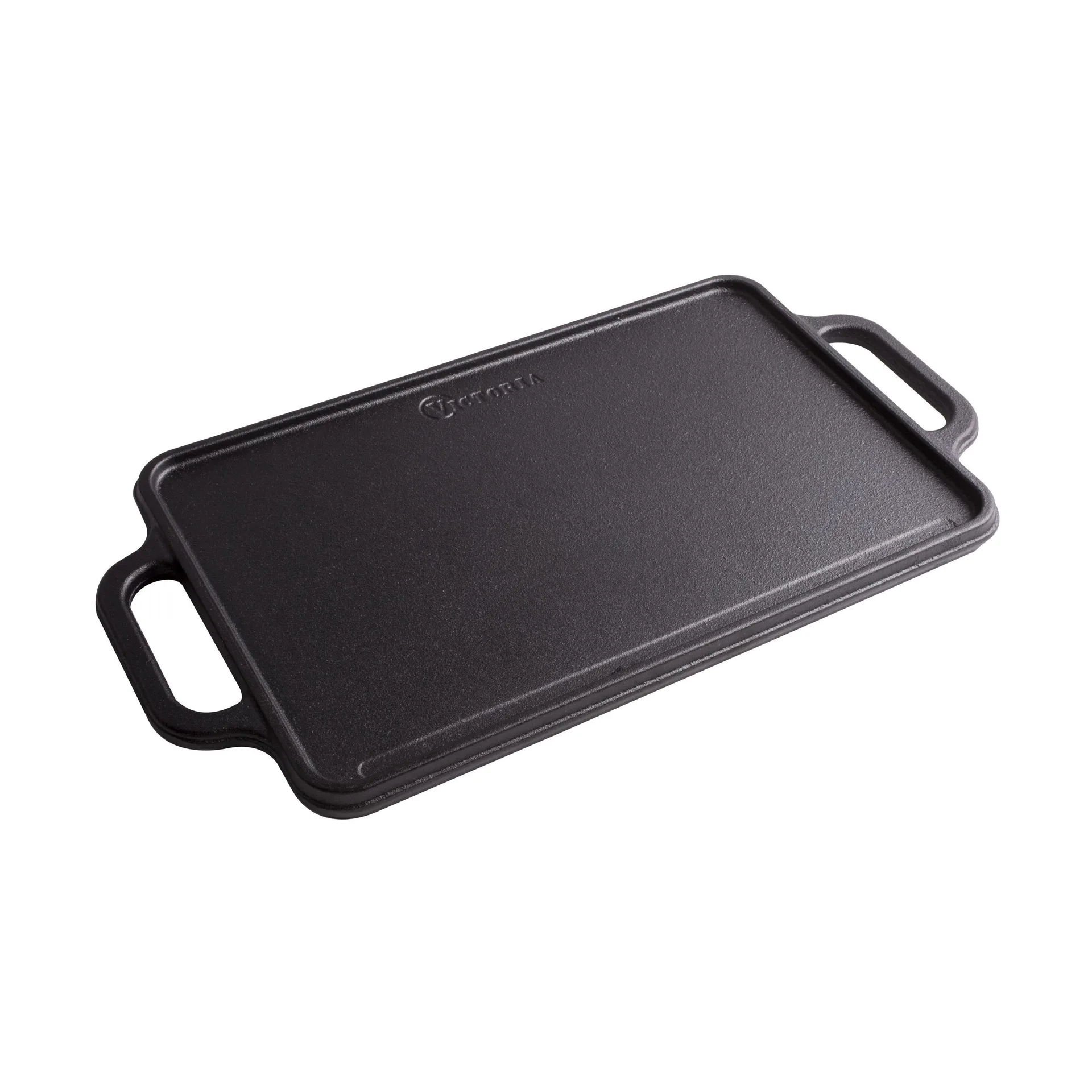 Grillteller Gusseisen wendbar 21x33 cm, Schwarz Victoria
