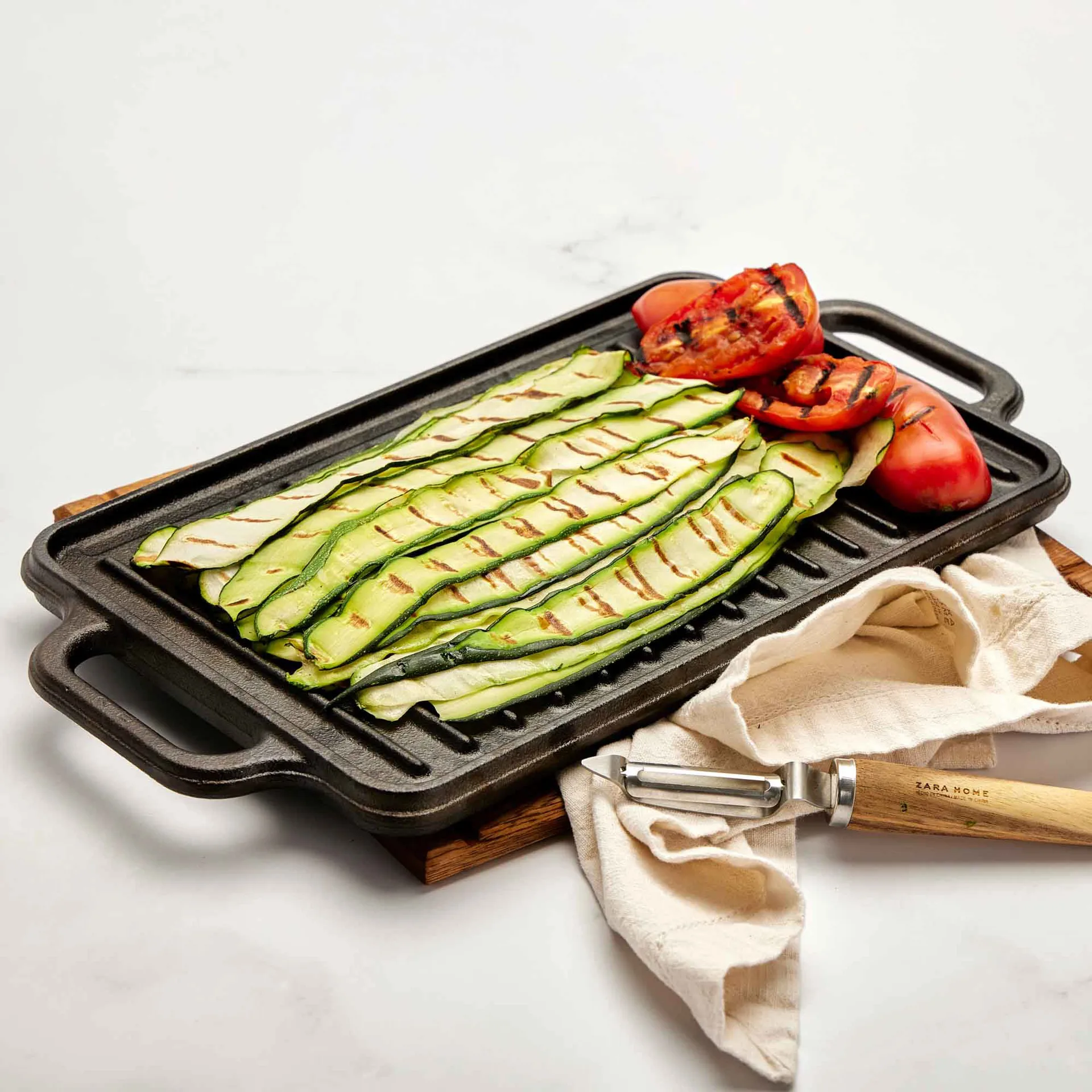 Grillteller Gusseisen wendbar 21x33 cm, Schwarz Victoria