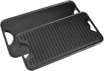 Grillteller Gusseisen wendbar 25x47 cm - Schwarz - Victoria