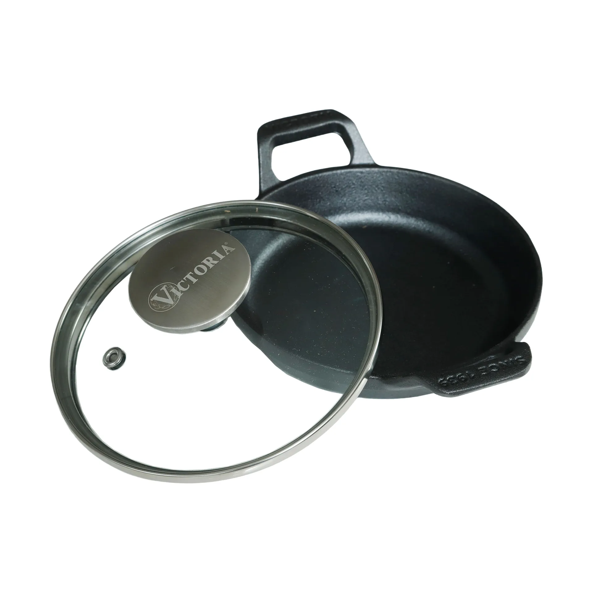 Mini runder Schmortopf mit Glasdeckel, Gusseisen enameled, Ø14 cm Victoria