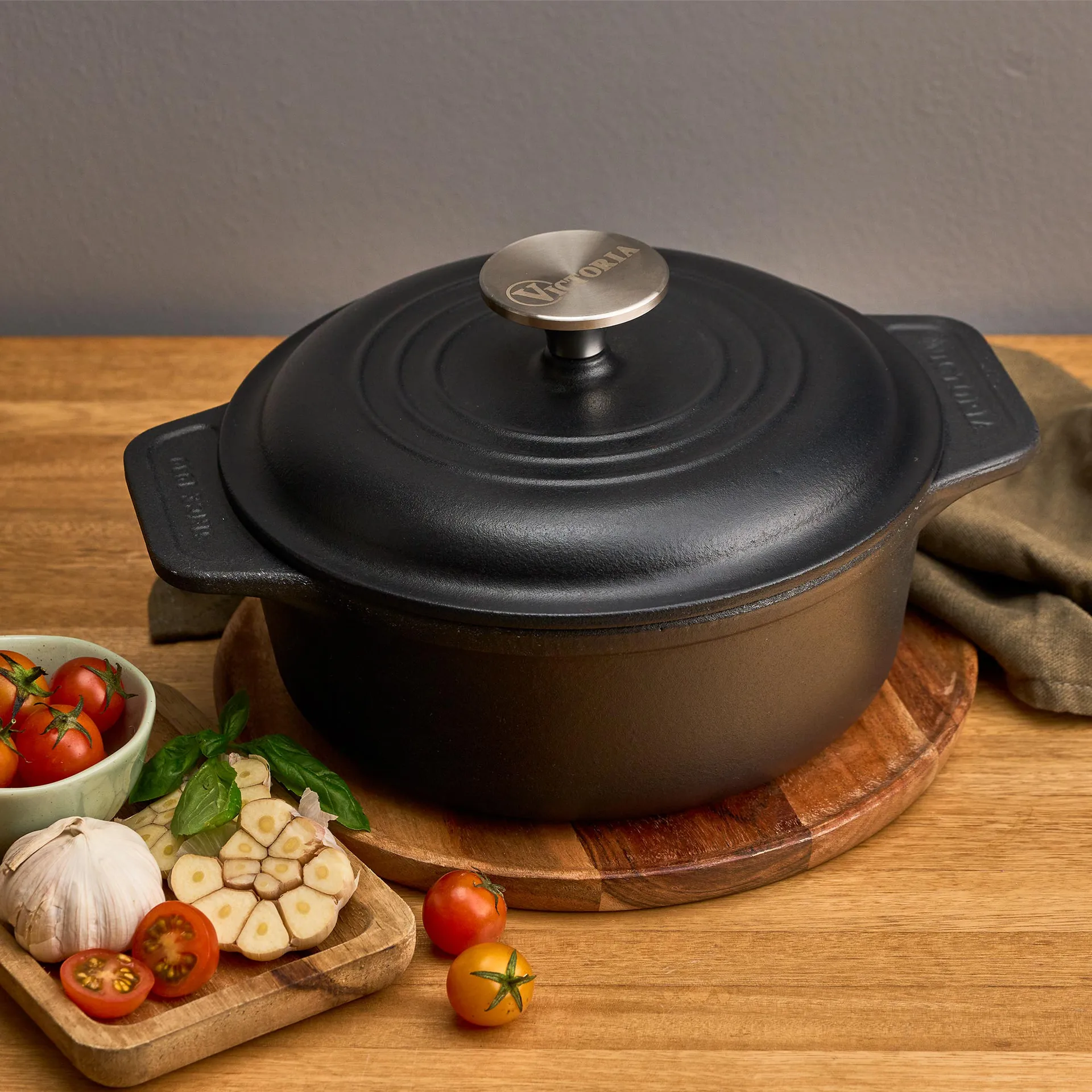 Victoria Kochtopf Gusseisen pre-seasoned, 1,9 L Victoria