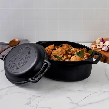 Victoria Topf und Brotpfanne Gusseisen enameled - 2-teilig - Victoria
