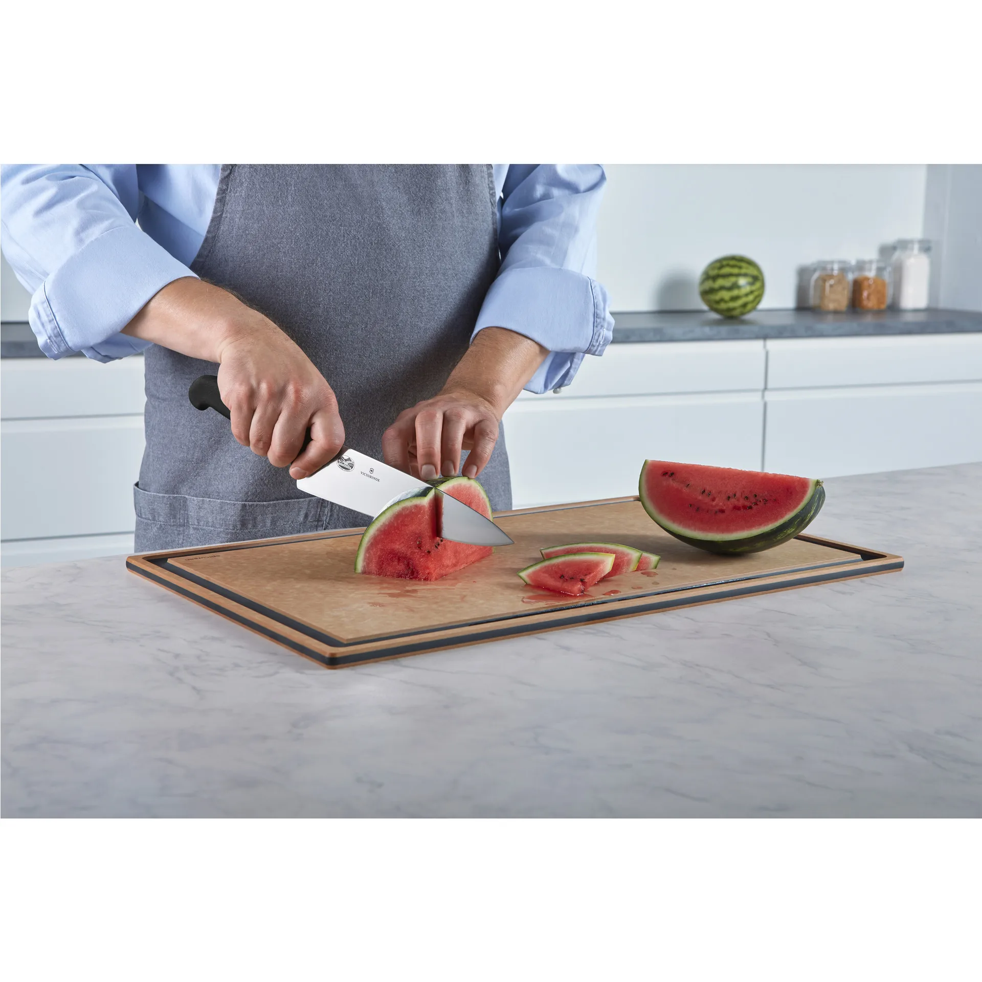 Fibrox Küchenmesser extra breit 20cm, Edelstahl Victorinox