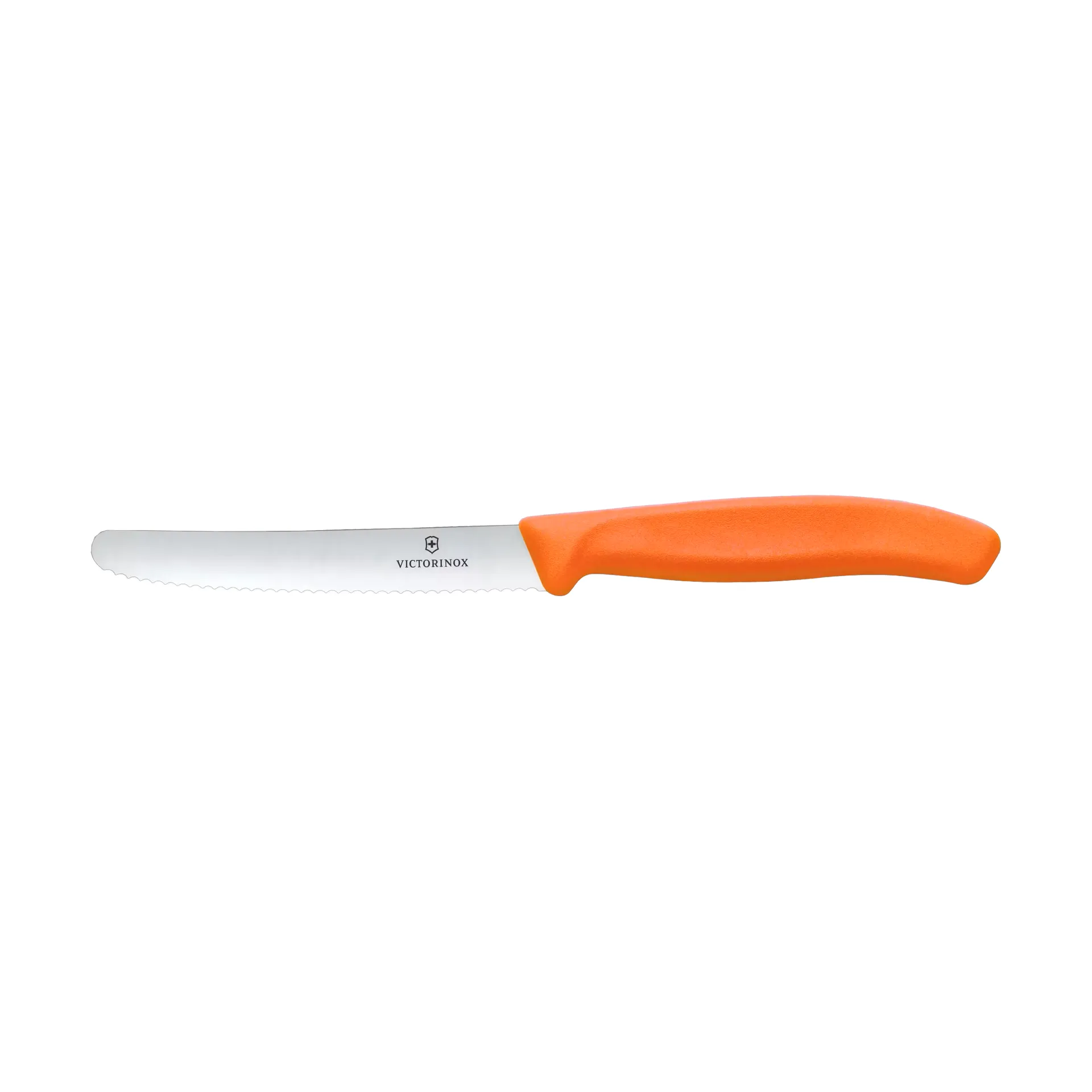 Swiss Classic Wurst-/Tomatenmesser, gezahnt 11 cm, Orange Victorinox