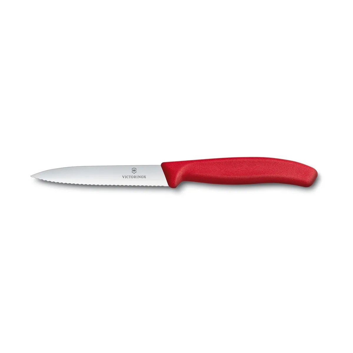 Victorinox Victorinox Gemüse- & Schälmesser mit Wellenschliff 10 cm Rot