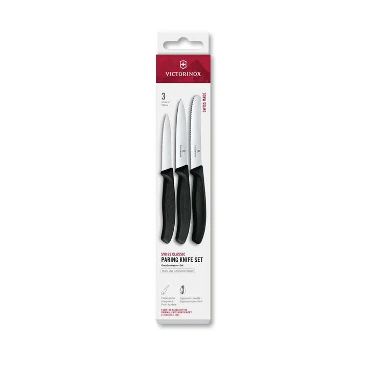 Victorinox Swiss Classic Schälmesserset 3-teilig - Schwarz - Victorinox