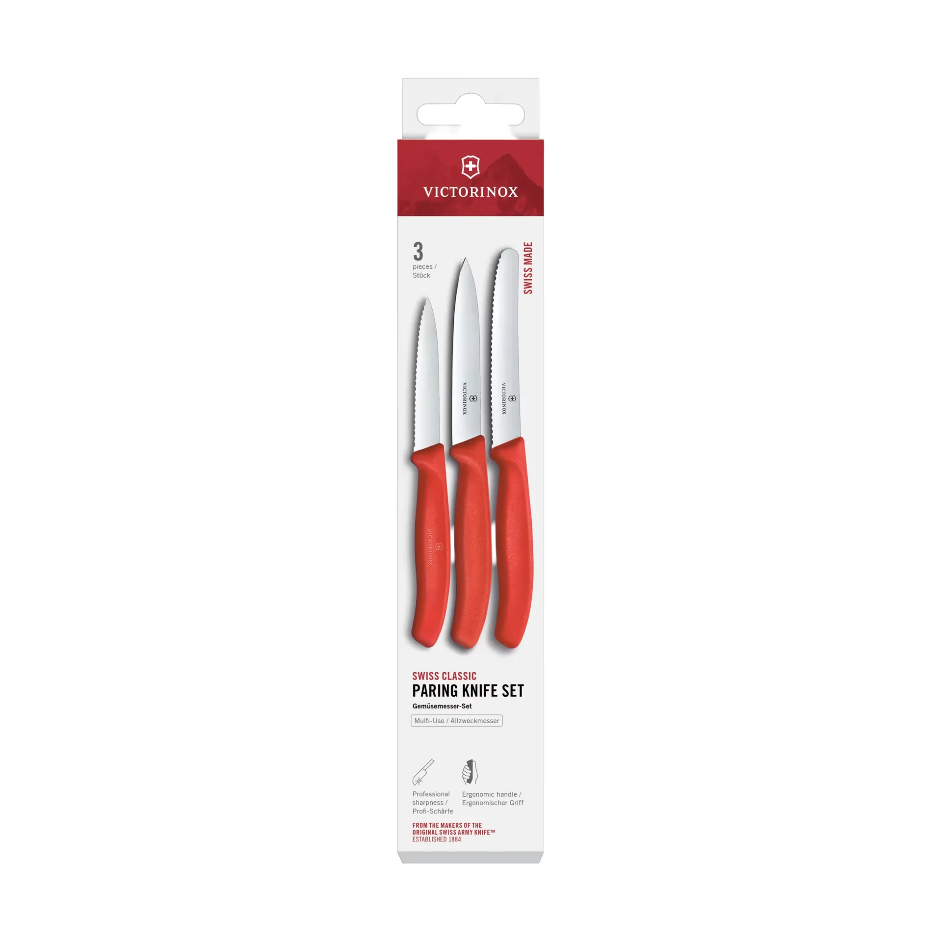 Victorinox Swiss Classic Schälmesserset 3-teilig, Schwarz Victorinox