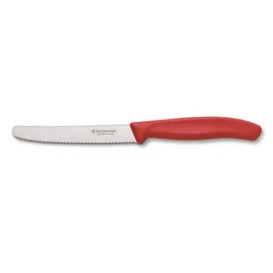 Victorinox Tomatenmesser mit Wellenschliff 11 cm, Rot Victorinox