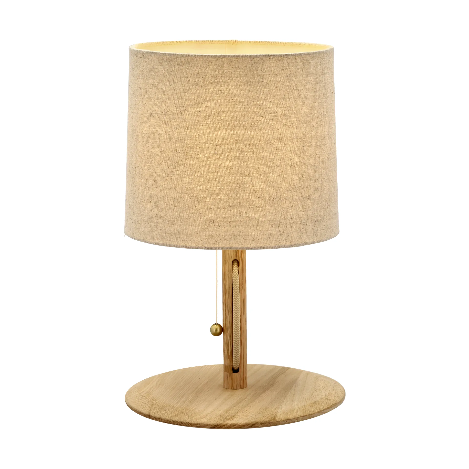 Barv Tischlampe 41xØ26 cm, Unbehandeltes Massivholz Eiche Villa Collection