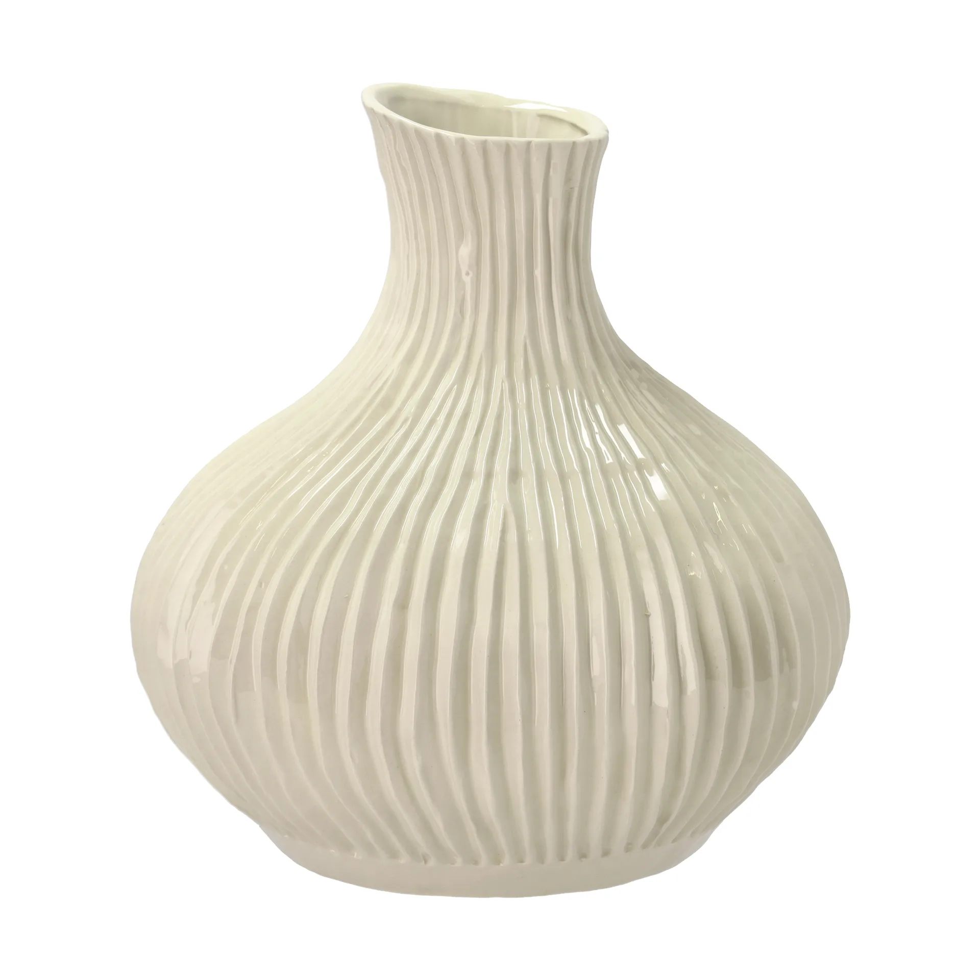 Eichen Vase 28xØ27 cm, Cremeweiß Villa Collection