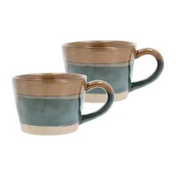 Evig Tasse mit Henkel 30 cl 2er Pack - Blau-braun - Villa Collection