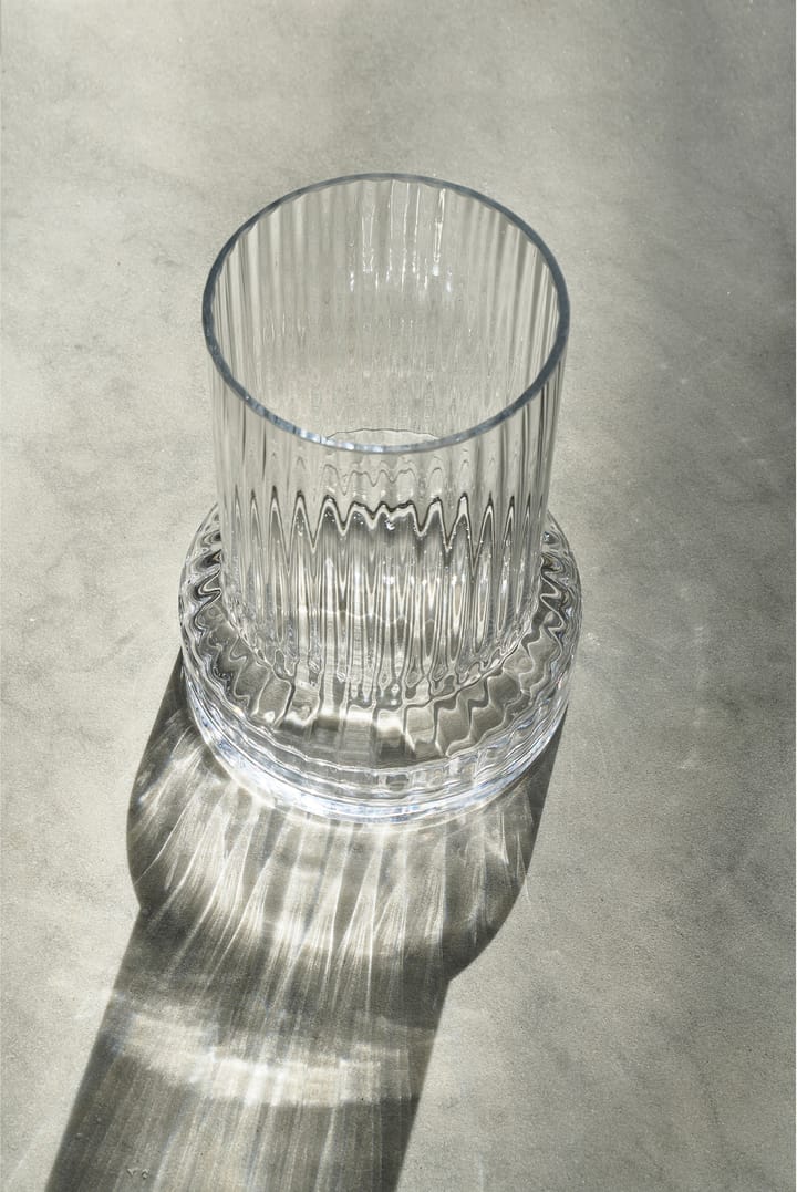 Hvils Glasvase Gerippt Ø21 cm - Clear - Villa Collection