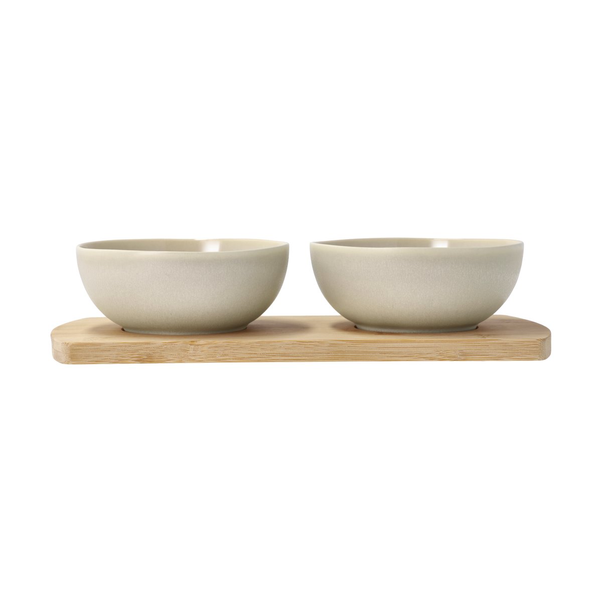 Villa Collection Shoku Bambustablett mit 2 Schalen Beige