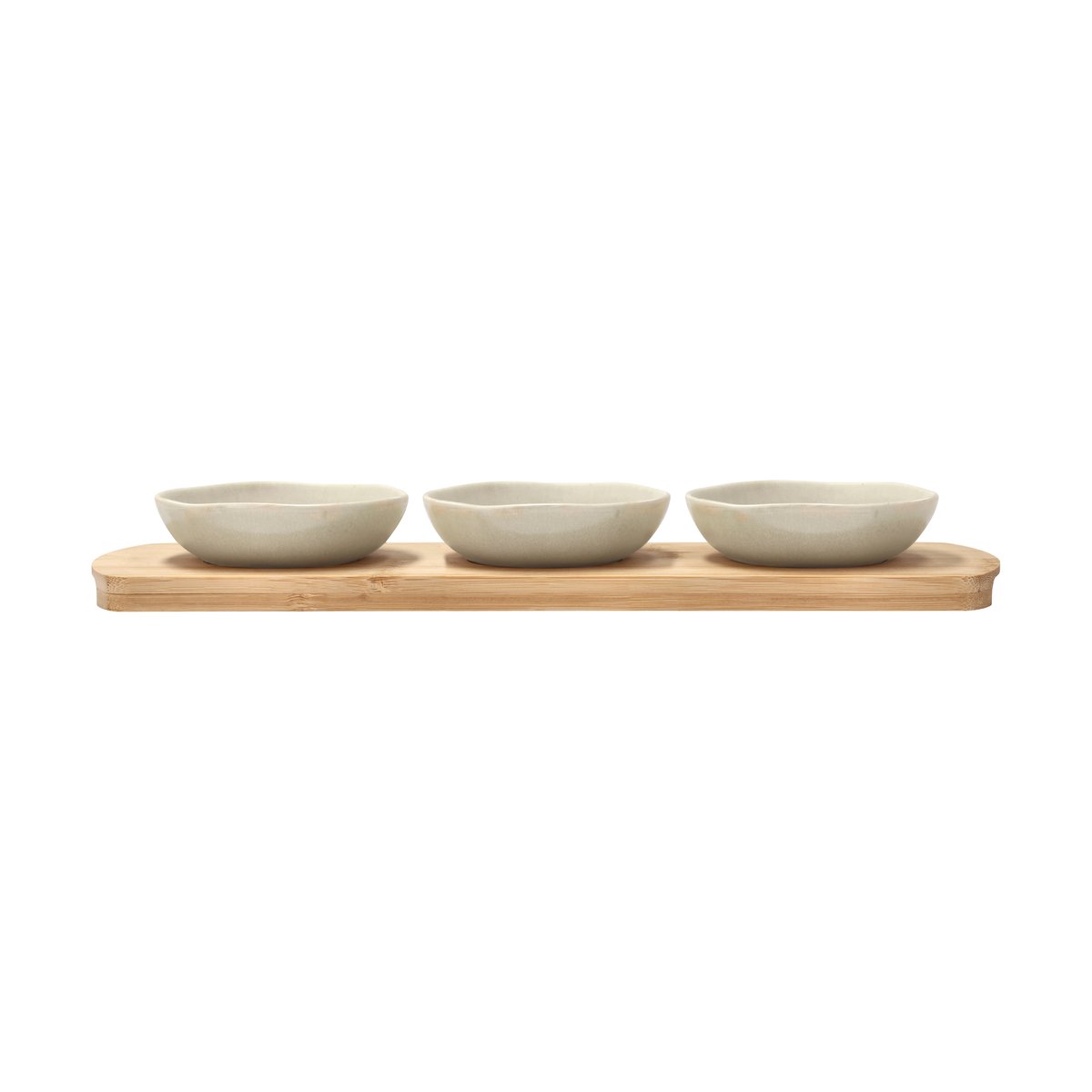 Villa Collection Shoku Bambustablett mit 3 Schalen Beige