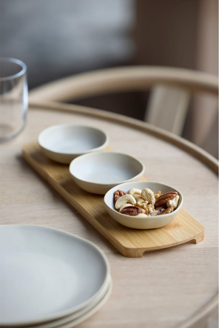 Shoku Bambustablett mit 3 Schalen, Beige Villa Collection