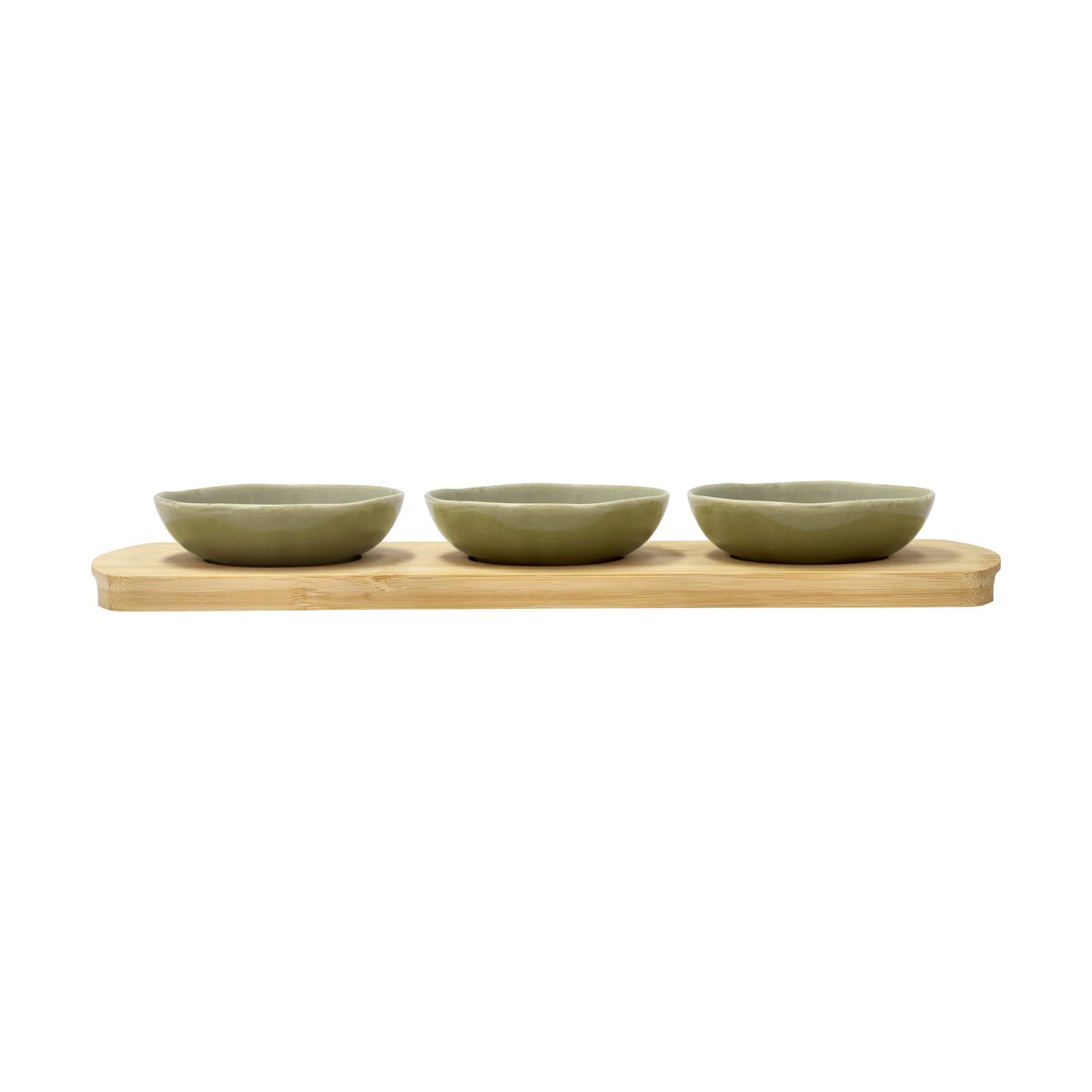 Villa Collection Shoku Bambustablett mit 3 Schalen Pure Green