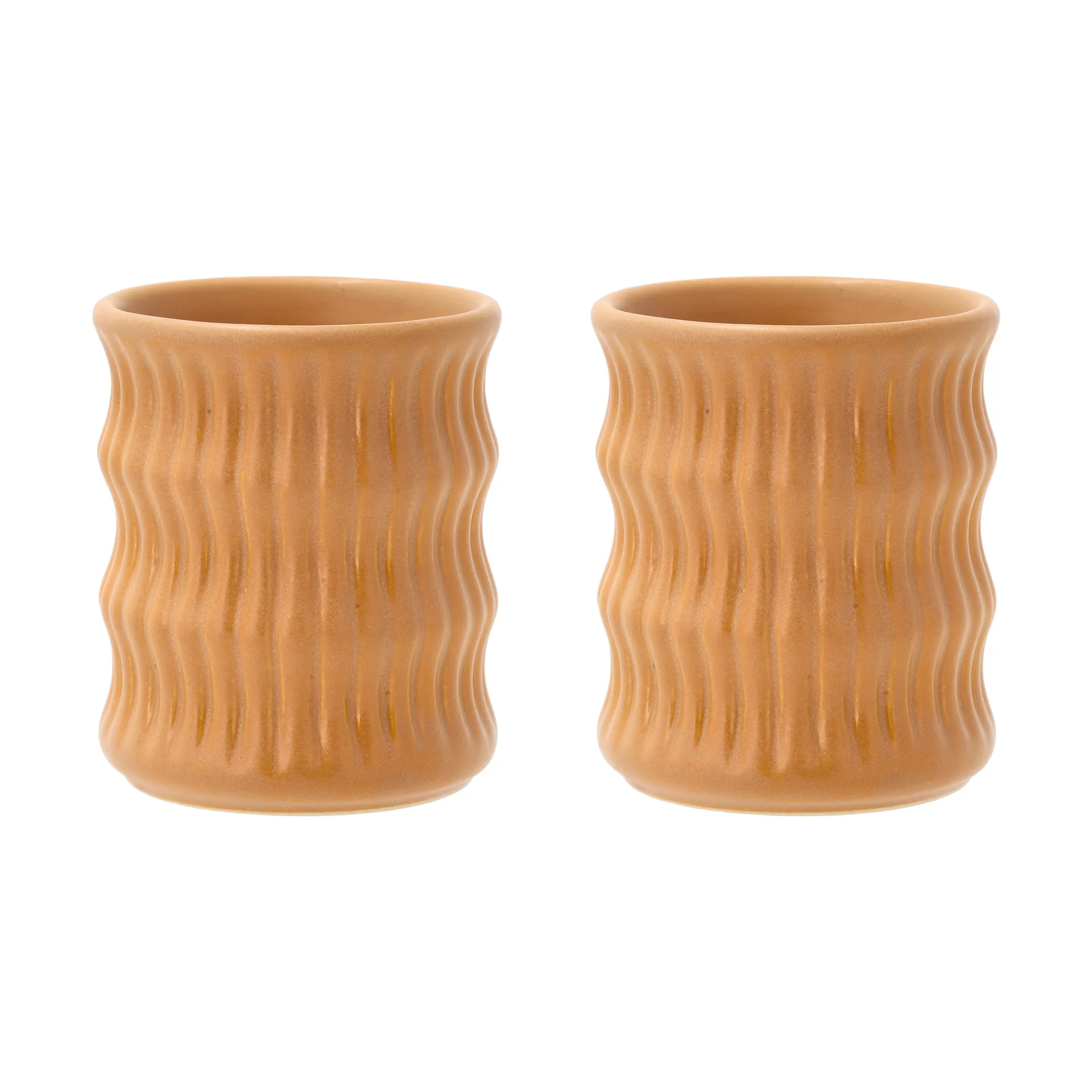 Styles Becher mit geriffeltem Muster 30 cl 2er-Pack, Amber Villa Collection