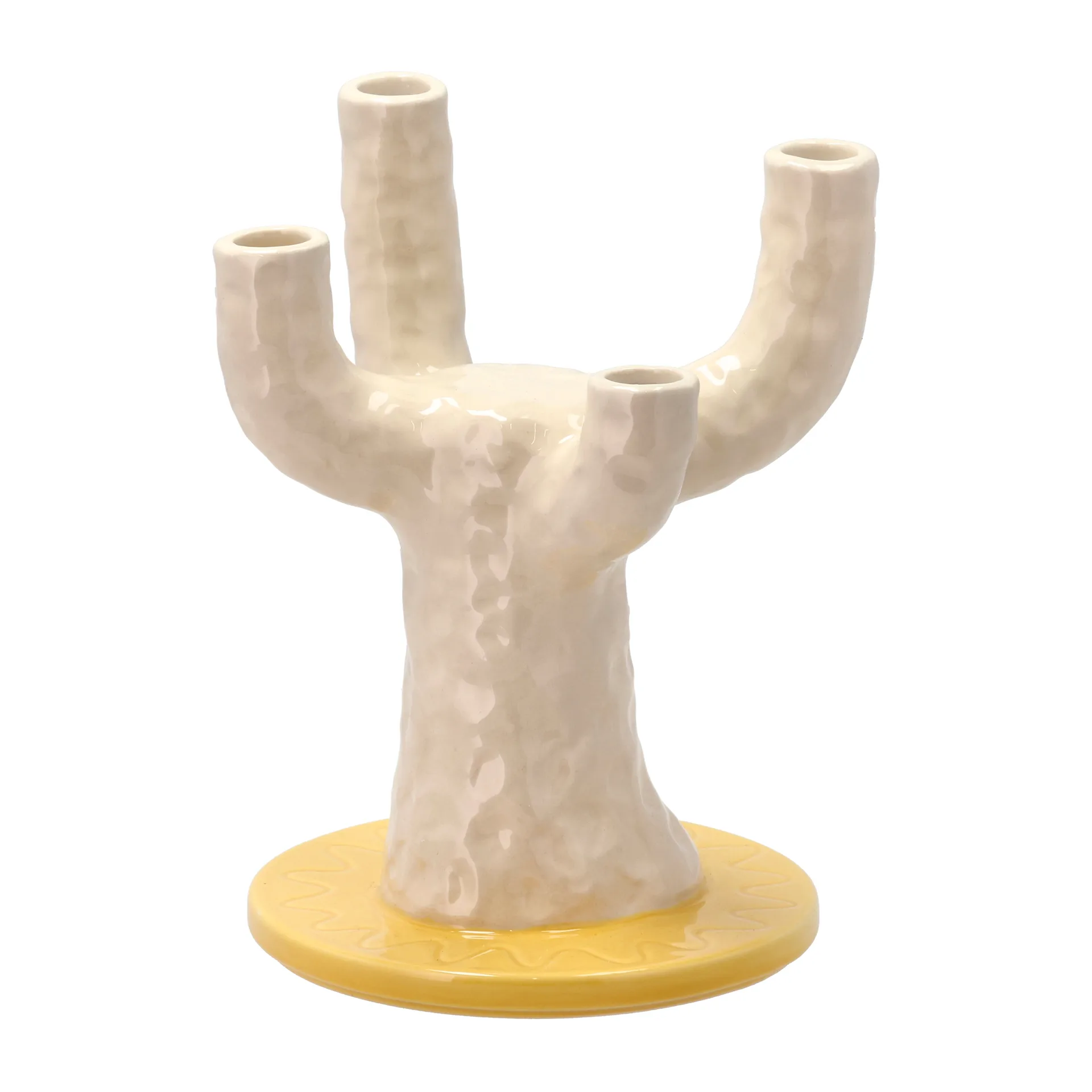 Styles Kerzenhalter 19,5 x 25cm, Gelb-weiß Villa Collection