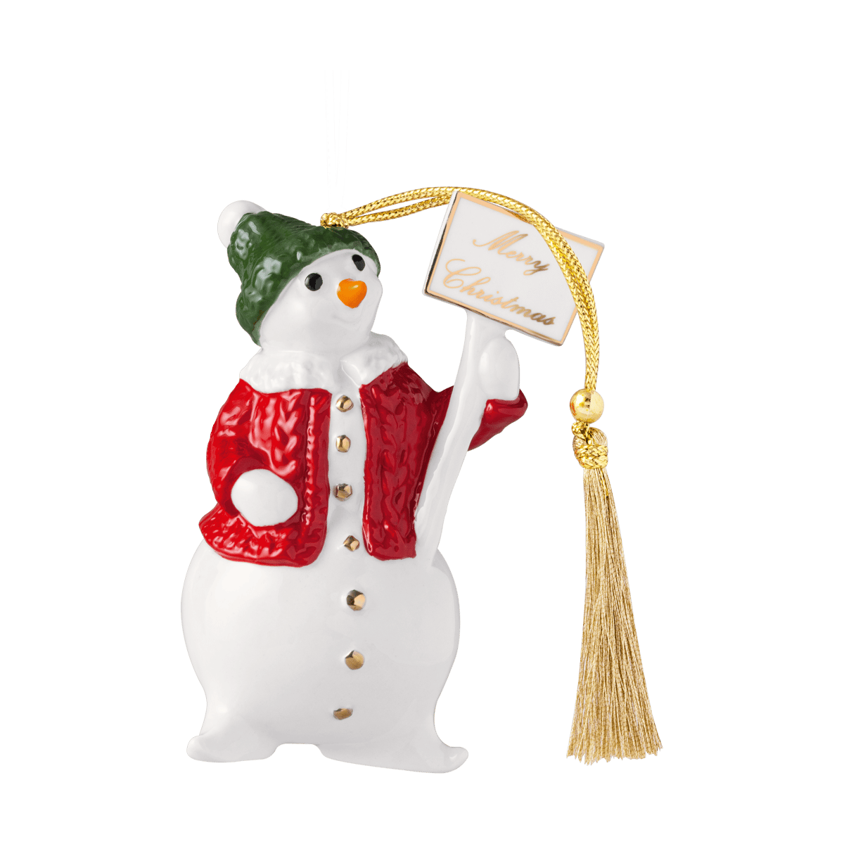 Villeroy & Boch Christmas Classics Weihnachtsanhänger Schneemann Weiß