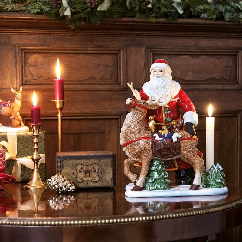 Christmas Toys Memory Kerzenhalter 35cm, Weihnachtsmann, mit Rentier Villeroy & Boch
