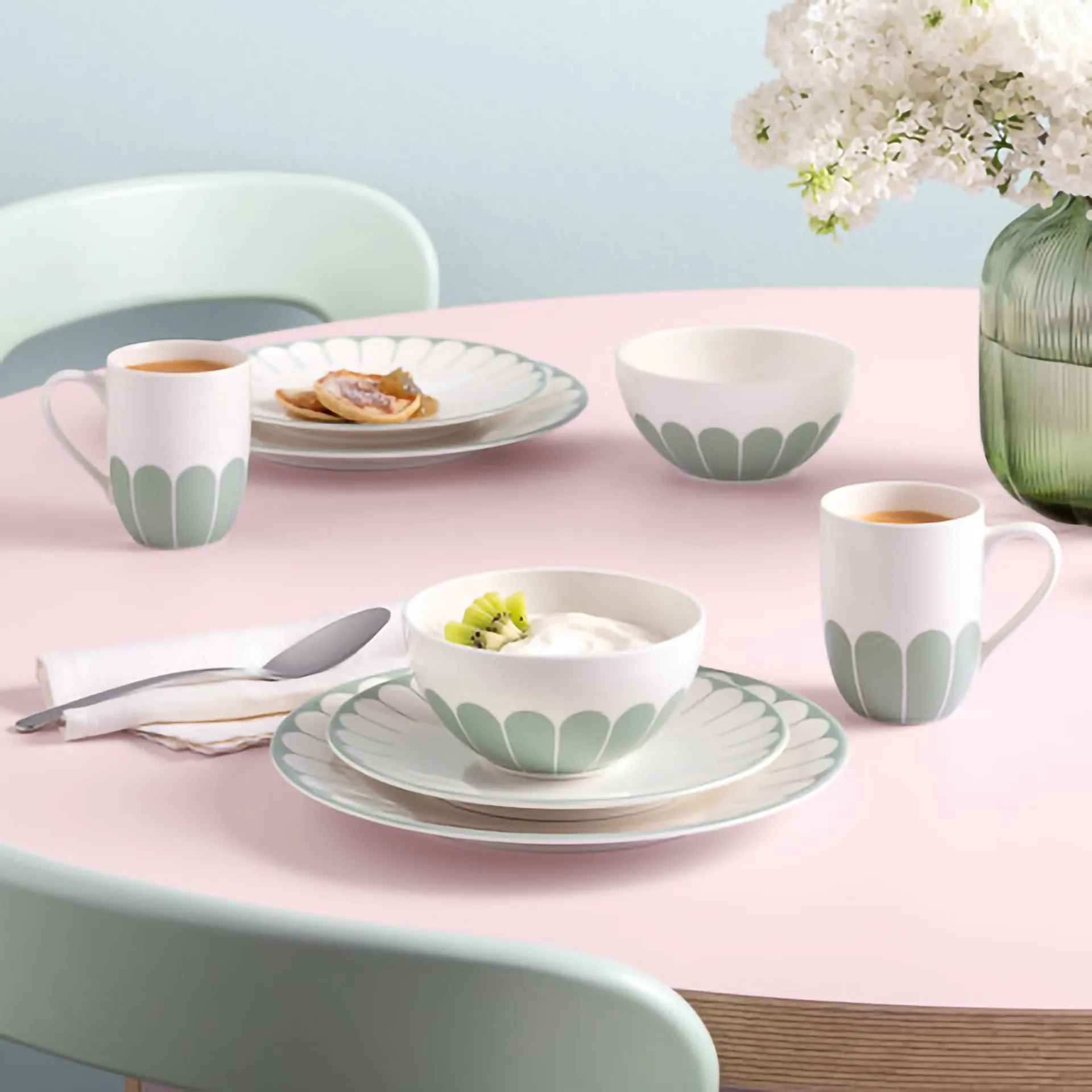 Fleur Frühstücksschale 43 cl, White-green Villeroy & Boch